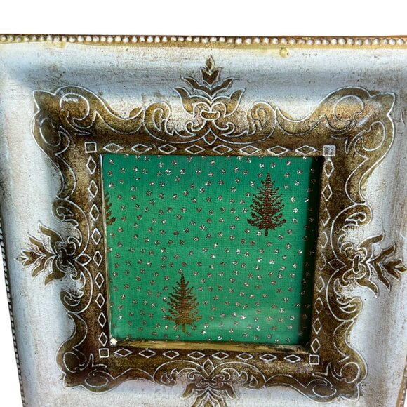 HOTEL COLLECTION Ornate Distressed Gold and Cream FRAME w/ Metallic Trees Print - Picture 4 of 11